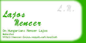 lajos mencer business card
